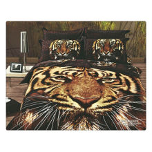 100% cotton 40s 133*72 reactive printed 3d tiger print bedding set